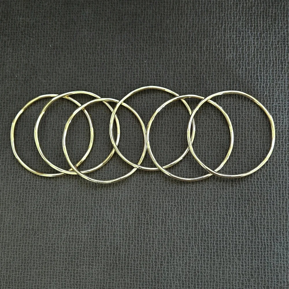 House🏠 of Harlow 1960 Set of Six6️⃣, Thin, Wavy🌊, Gold💛 Bangle Bracelets - Picture 10 of 15